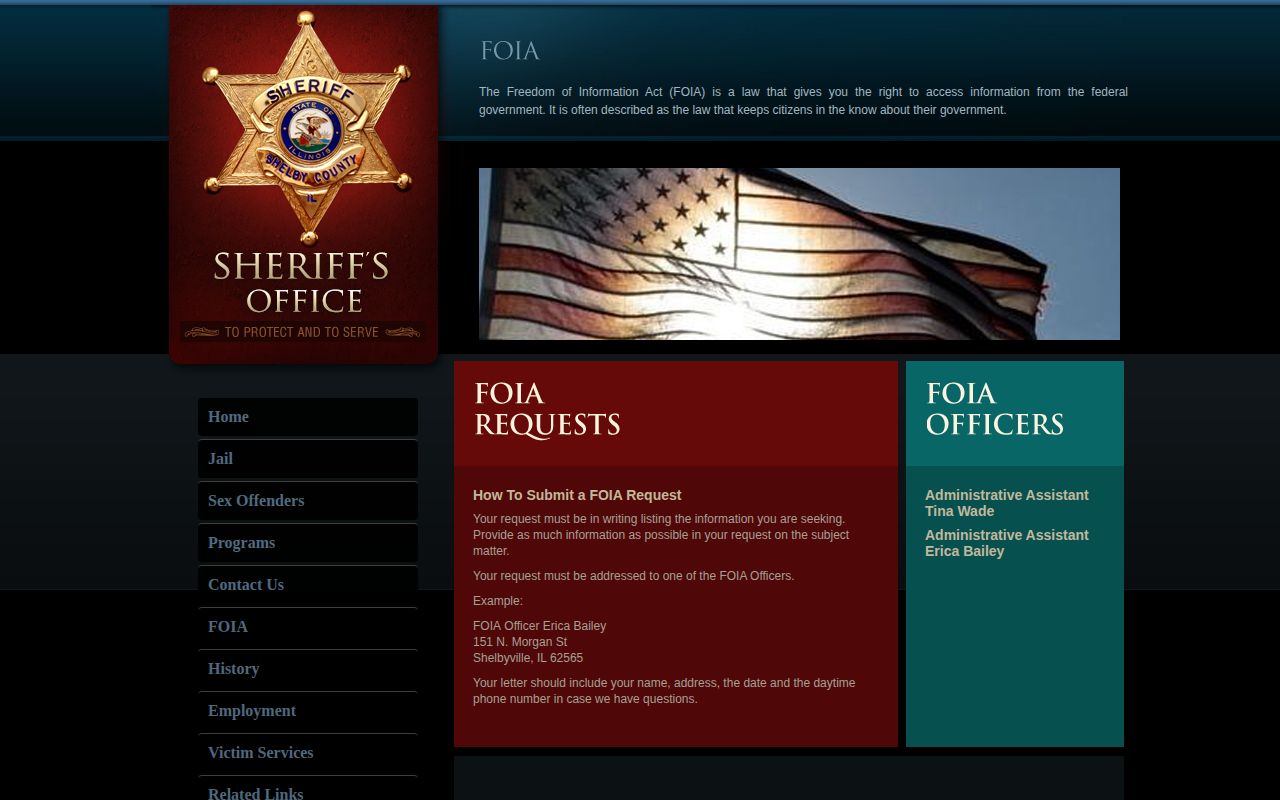 Shelby County released inmate records request page